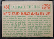 Load image into Gallery viewer, 1959 Topps #464 Willie Mays' Catch Makes History Series Vintage KSA 4.5 VGE+ MLB