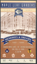 Load image into Gallery viewer, 1999 Toronto Maple Leaf Gardens Final Game Full Ticket + Program NHL Leafs