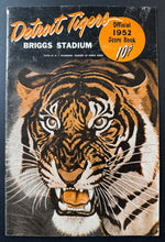 Load image into Gallery viewer, July 29 1952 Briggs Stadium Program Detroit Tigers Vs Philadelphia Athletics Vtg