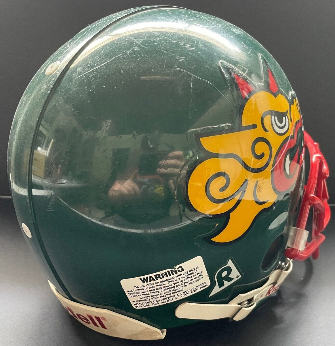 dragon football helmet images 1990's Barcelona Dragons World League Of American Football Game Used H – Glory Days Collectibles