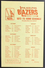 Load image into Gallery viewer, 1972-73 WHA Vancouver Blazers Inaugural Season Schedule Hockey Philadelphia VTG