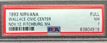 Load image into Gallery viewer, 1993 Nirvana In Utero Tour Slabbed Full Ticket PSA NM 7 Vintage Grunge Music LOA