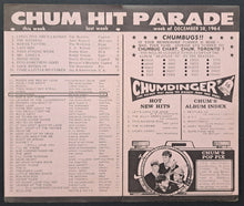 Load image into Gallery viewer, 1964 CHUM Chart John Lennon Christmas Card Drawing Beatles Toronto Radio Chart