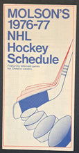 Load image into Gallery viewer, 1976/1977 Molson's NHL Hockey Schedule Vintage Calendar