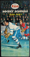 Load image into Gallery viewer, 1956/57 NHL Pocket Schedule ESSO Imperial Oil Maple Leafs Canadiens Hockey VTG