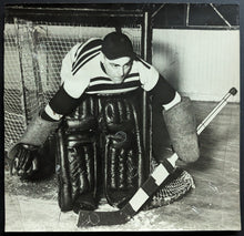 Load image into Gallery viewer, 1929 Era Herb Stuart Goaltender Photo Detroit Red Wings Olympia Stadium NHL VTG
