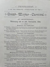 Load image into Gallery viewer, 1889 Montreal Winter Carnival Historical Program Lord Stanley Watches Hockey