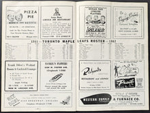 Load image into Gallery viewer, 1962 Stanley Cup Finals Chicago Stadium Maple Leafs Blackhawks Complete Program