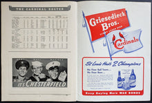 Load image into Gallery viewer, 1943 World Series Program St. Louis Cardinal New York Yankees Games 3 + 4+ 5 MLB