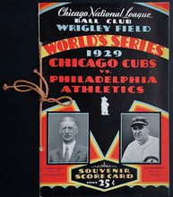 Load image into Gallery viewer, 1929 World Series Program Wrigley Field Chicago Cubs Philadelphia Athletics