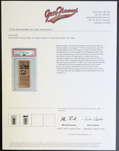 Load image into Gallery viewer, 1938 New York Yankees First No Hitter Ticket Stub Monte Pearson Grey Flannel PSA