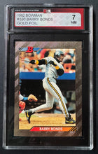 Load image into Gallery viewer, 1992 Bowman MLB #590 Barry Bonds Pittsburgh Pirates Gold Foil Baseball Card KSA