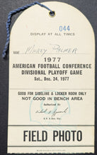 Load image into Gallery viewer, 1977 Memorial Stadium AFC Playoff "Ghost To The Post" Game Photo Pass Vintage