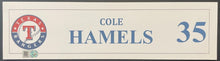 Load image into Gallery viewer, Cole Hamels Texas Rangers Game Used 2015 ALDS Game 5 Locker Name Plate MLB Holo