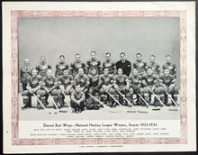 Load image into Gallery viewer, 1933/34 Detroit Red Wings CCM Premium Championship Vintage Team Photo NHL