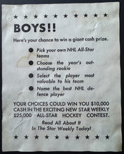 Load image into Gallery viewer, 1964/65 Toronto Star Hockey Photo Maple Leafs Jim Pappin Contest On Reverse NHL