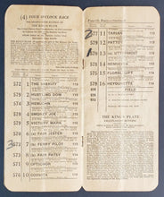 Load image into Gallery viewer, 1945 Woodbine Racetrack Rare Vintage King's Plate Program - Won By Uttermost