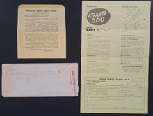 Load image into Gallery viewer, 1963 NASCAR Race Entry From 3rd Annual Atlanta 500 Atlanta International Raceway