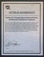 Load image into Gallery viewer, 1969/70 Boston Bruins Bobby Orr + John Bucyk Team Issued Postcards Vintage NHL