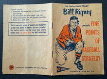 Load image into Gallery viewer, 1957-59 Union Oil #20 Fine Points Of Baseball Strategy SF Giants Bill Rigney MLB