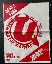 Load image into Gallery viewer, 1989 Utica Devils Calder Cup Playoff Game Issued Banner Hershey Bears VTG Hockey