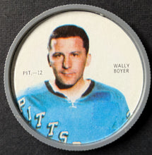 Load image into Gallery viewer, 1968/69 Wally Boyer Pittsburgh Penguins Shirriff Hockey Coin NHL Short Print