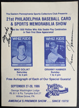 Load image into Gallery viewer, 1986 Postcard Signed x2 Philadelphia Phillies MLB Mike Goliat Granny Hamner JSA