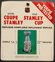Load image into Gallery viewer, 1975 Vintage Inflatable NHL Stanley Cup With Team Logos Trans Converters Ltd.