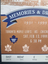 Load image into Gallery viewer, 1999 Toronto Maple Leaf Gardens Final Game Full Ticket + Program NHL Leafs
