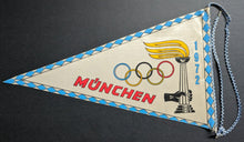Load image into Gallery viewer, 1972 Munich Summer Olympics XX Olympiad Mini Pennant Munchen Vintage Banner