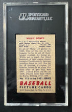 Load image into Gallery viewer, 1951 Bowman Phillies #112 Willie Jones MLB Card SGC Graded Slabbed 84 NM 7 Vtg