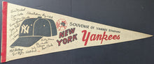 Load image into Gallery viewer, 1970s New York Yankees Stadium Facsimile Team Autographed Pennant Vintage Banner