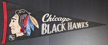 Load image into Gallery viewer, 1960s Chicago Blackhawks Full Size Pennant NHL 30" Felt Banner Vintage Logo