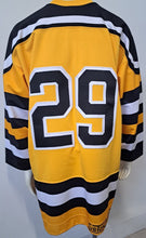 Load image into Gallery viewer, Boston Bruins Big B Yellow Replica NHL Hockey Jersey XXL Custom Crafted #29
