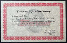 Load image into Gallery viewer, Dave Stieb Signed Topps Contract Autographed + Rookie Card Blue Jays LOA Vtg MLB