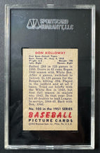 Load image into Gallery viewer, 1951 Bowman Tigers #105 Don Kolloway MLB Card SGC Graded Slabbed 84 NM 7 Vtg