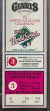 Load image into Gallery viewer, 1989 World Series Game 3 Ticket Athletics Giants Earthquake Game PSA Mint 9 MLB