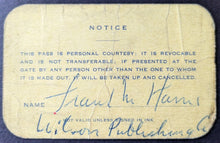 Load image into Gallery viewer, 1949 Toronto Maple Leaf Baseball Team Season Pass Signed Autographed Donald Ross