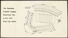 Load image into Gallery viewer, 1978 Grey Cup Ticket Stub Edmonton Eskimos Montreal Alouettes CFL Vintage