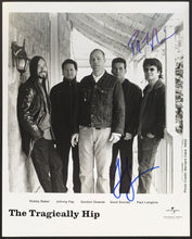 Load image into Gallery viewer, 2002 The Tragically Hip Universal Music Signed Autograph Vintage Publicity Photo