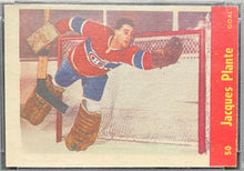 Load image into Gallery viewer, 1955 Parkhurst #50 Jacques Plante Montreal Canadiens NHL Hockey RC PSA 6 EX-MT