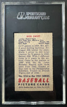 Load image into Gallery viewer, 1951 Bowman Tigers #214 Bob Swift MLB Card SGC Graded Slabbed 84 NM 7 Vtg