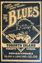 Load image into Gallery viewer, 1974 Toronto Island Two Days Of Blues Vintage Music Festival Ticket