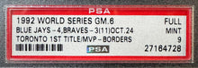 Load image into Gallery viewer, 1992 World Series Game 6 Ticket Toronto Blue Jays Atlanta Braves PSA Vintage MLB