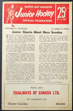 Load image into Gallery viewer, 1964 Toronto Marlboros OHA Major Junior A Program Vs Peterborough Petes NHL Vtg