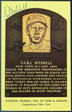Load image into Gallery viewer, 1947 Carl Hubbell Baseball Hall Of Fame Plaque Signed Postcard JSA Certified