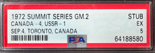 Load image into Gallery viewer, 1972 Canada Vs USSR Summit Series Hockey Game 2 Ticket Authenticated PSA Vintage