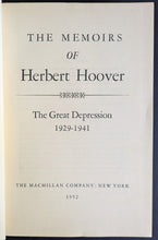 Load image into Gallery viewer, 1952 President Herbert Hoover Autographed Signed First Edition Memoirs JSA VTG