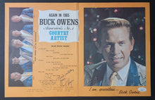 Load image into Gallery viewer, 1965 Buck Owens + Buckaroos Autographed Magazine Centrefold Signed Country JSA