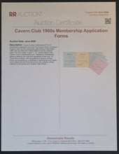 Load image into Gallery viewer, 1964 Cavern Club Liverpool Unused Membership Application Form Vintage 2 LOAs